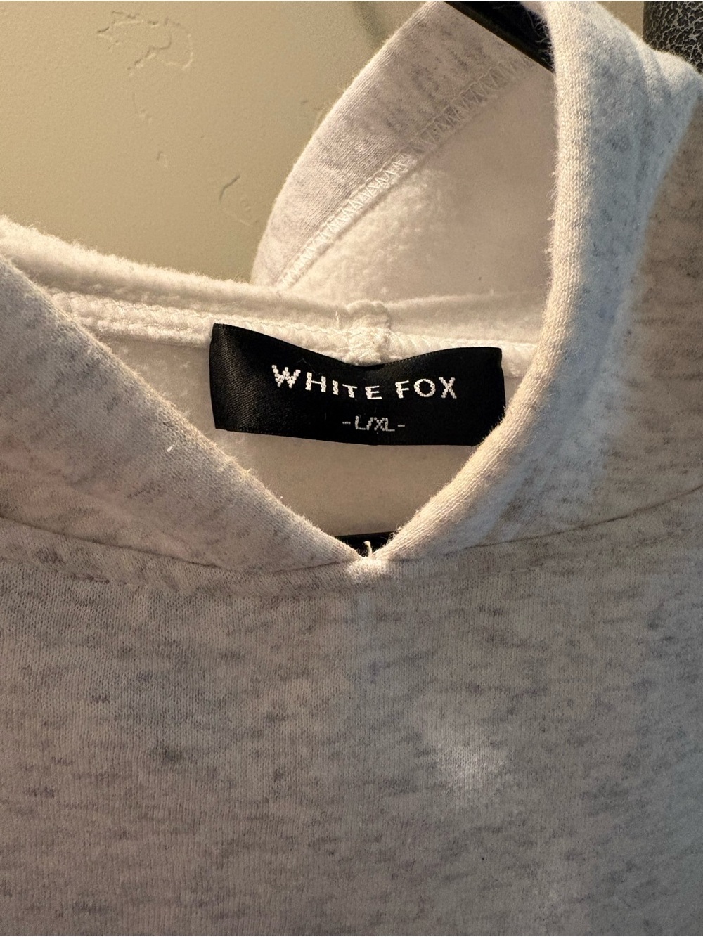 White Fox Light Gray Hoodie Sweater with Pink Logo - Picture 3 of 3